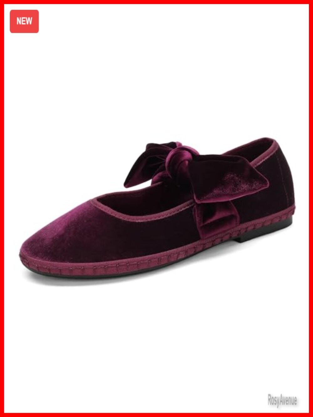 Velvet Mary Jane Ballet Flats Round Toe Decorative Bow Wide Strap